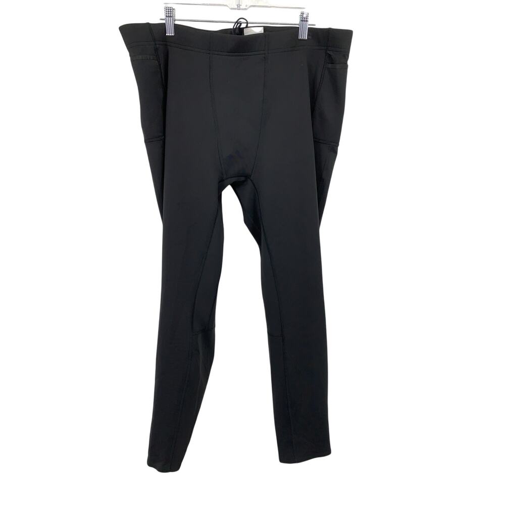 VRST Men's Run Tight Leggings Womens XXL Black Pockets Reflective Ankle Length